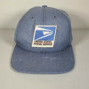 Vintage United States Postal Service USPS Snapback Hat X LARGE XL Blue USA Made
